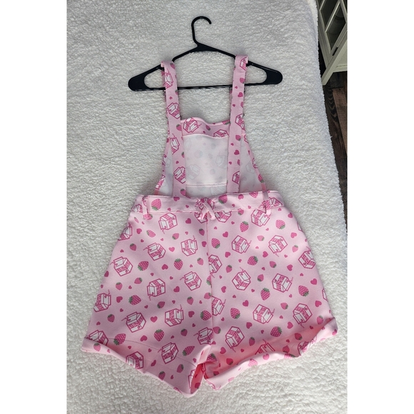 Hot Topic Strawberry Overall Shorts - Picture 2 of 3